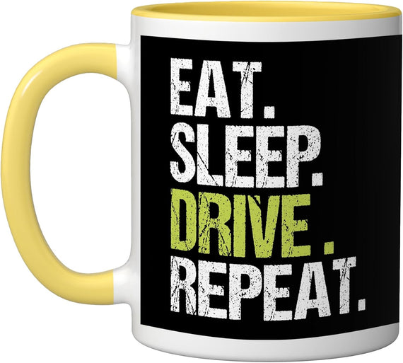 Eat Sleep Drive Repeat Driver Driving Christmas Ceramic Mug
