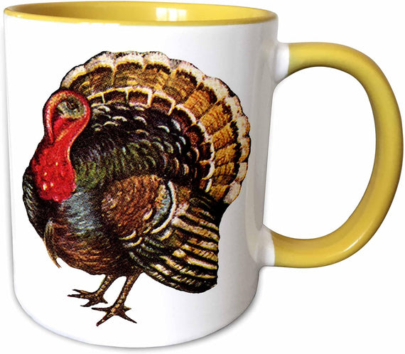 Vintage Cartoon Turkey Autumn Thanksgiving Ceramic Mug