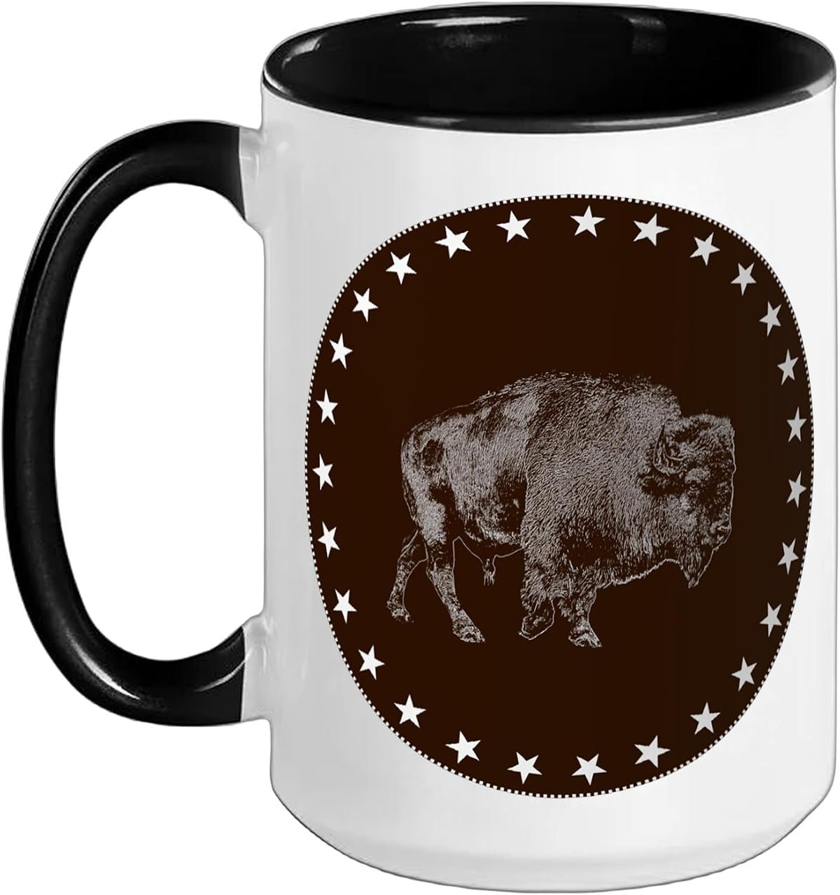 Bison Buffalo Natural Beige Tan Sepia Print Ceramic Mug