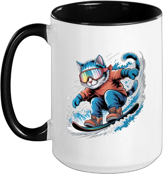 Snowboard Cat Snowboarding Snowboarder Winter Ceramic Mug