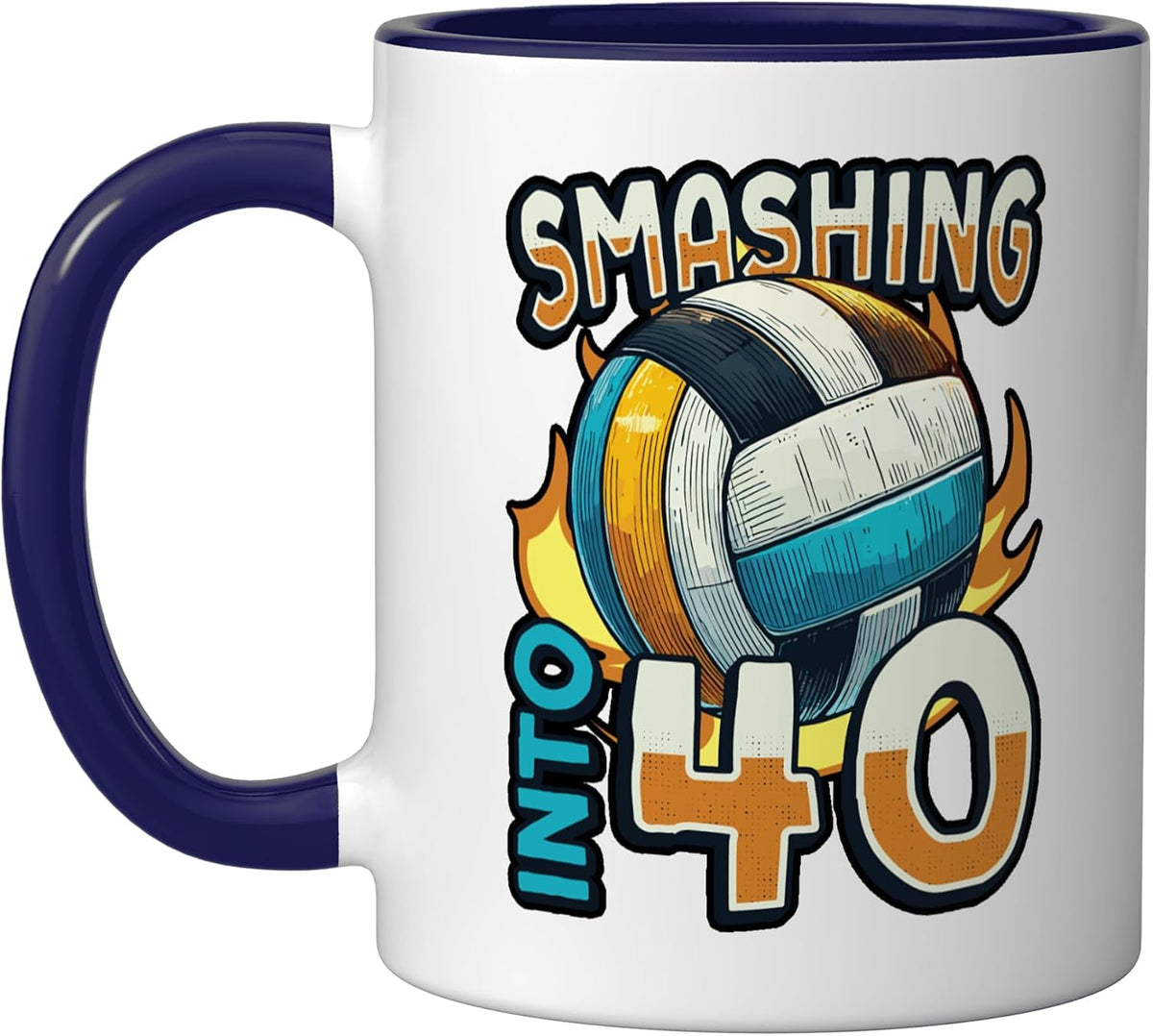Smashing Into 40 Years Volleyball Lover 40th Birthday Ceramic Mug