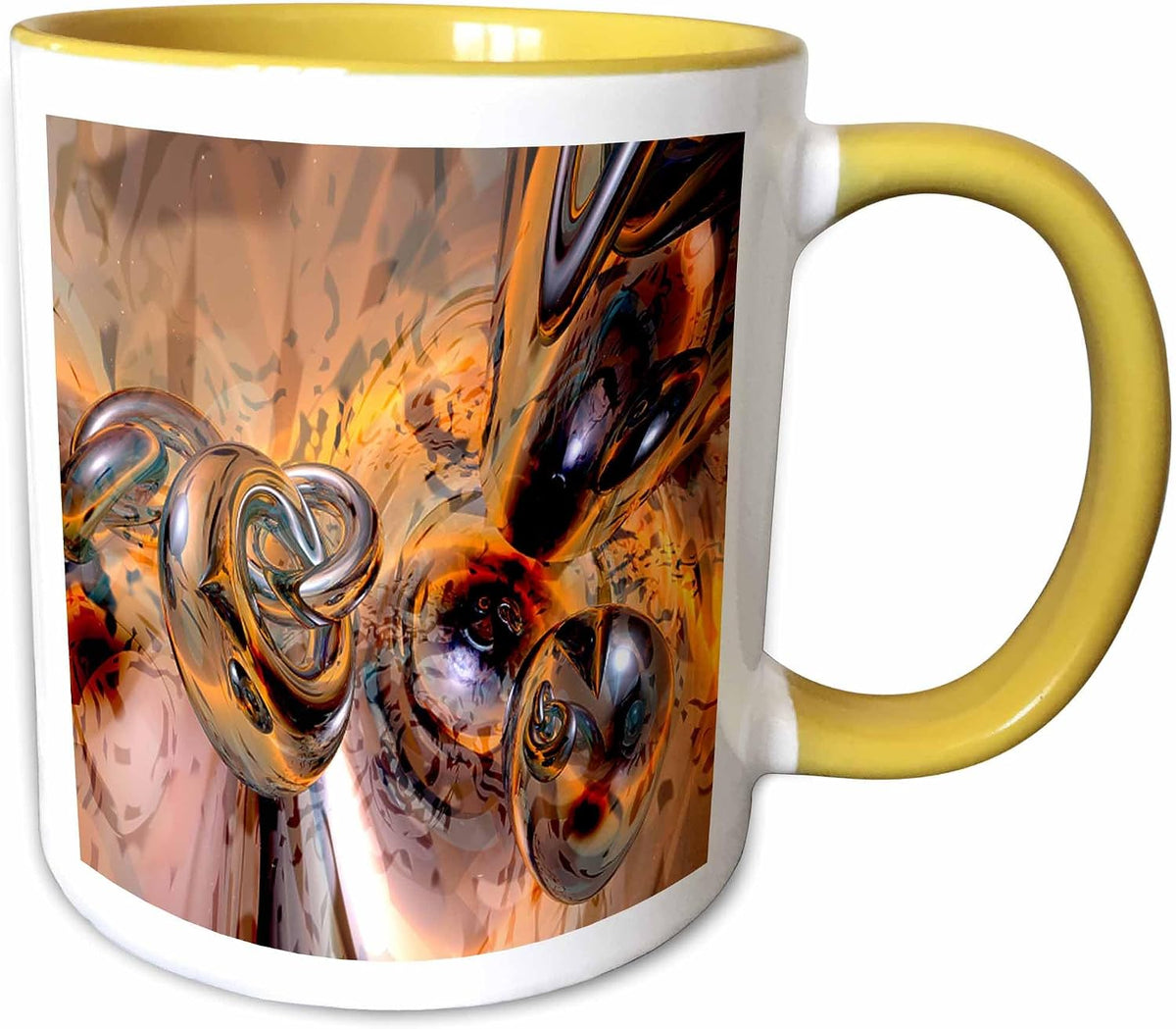 Abstract Void Metal Rings In Colorful Ceramic Mug