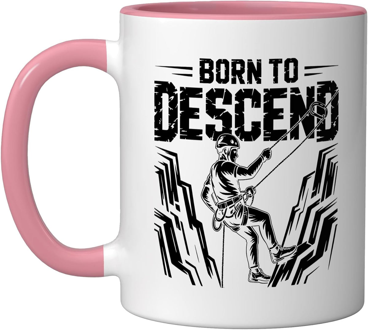 Canyoneering Rappelling Descent Rope Canyon Wall Ceramic Mug