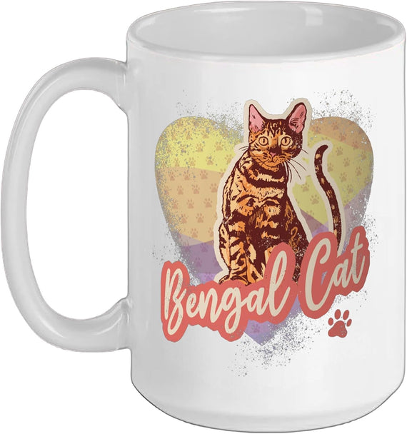 Bengal Cat Vintage Design For Cat Lovers Ceramic Mug