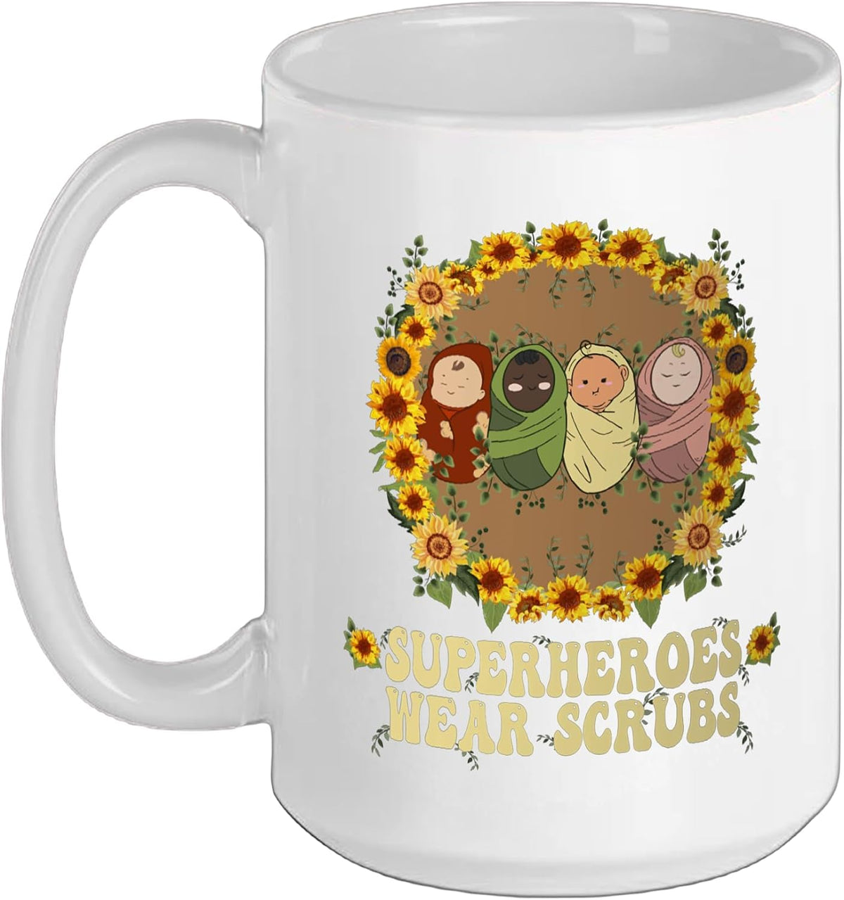 Superheroes Wear Scrubs L&D Nurse Life Birth Assistant Ceramic Mug
