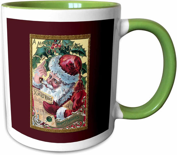 Merry Christmas Happy Hours Santa Ceramic Mug
