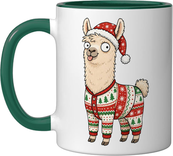 Llama Christmas Pajamas Holiday Mug