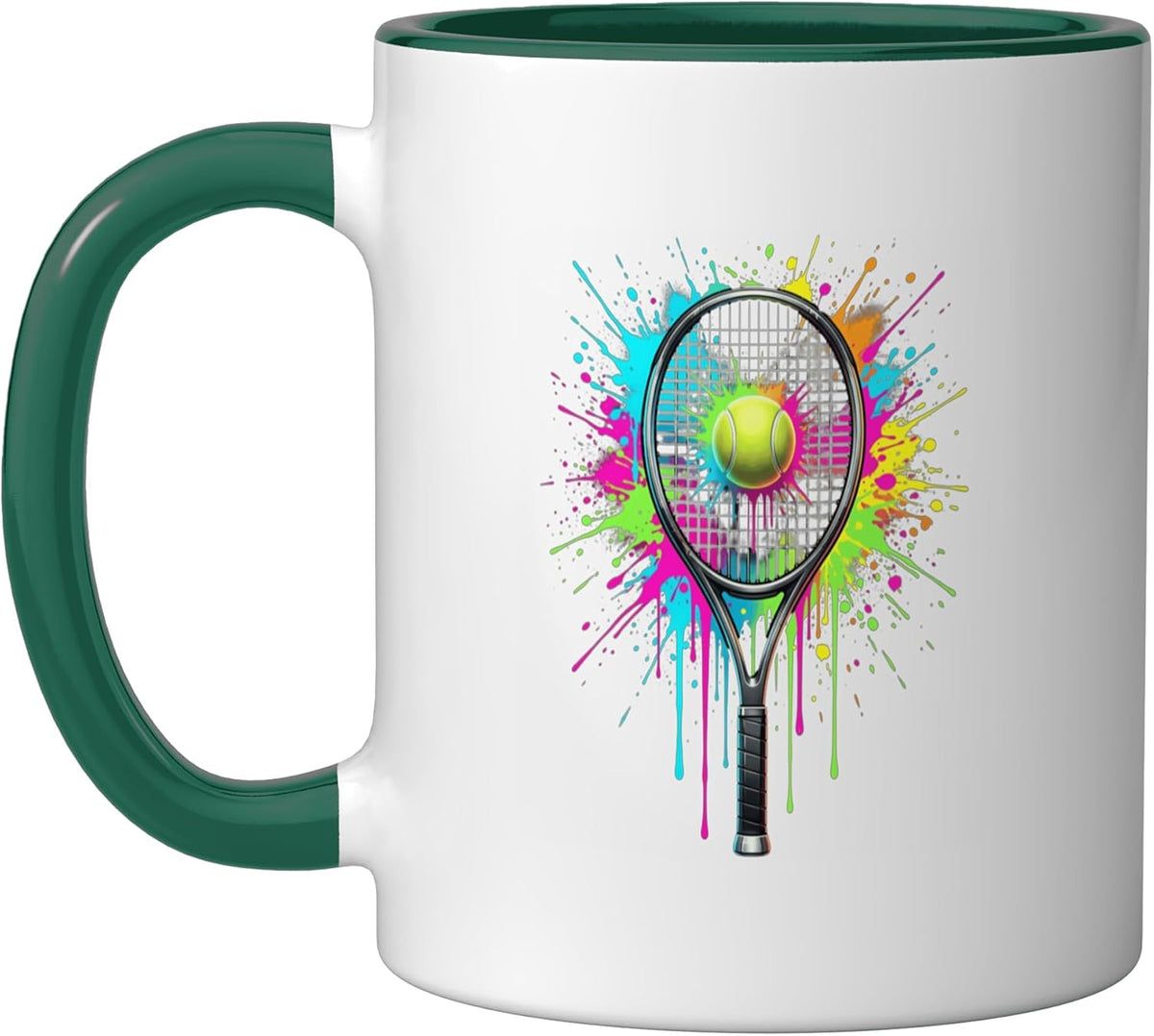 Tennis Ball Splash Drip Dripping Tennis Player Ceramic Mug