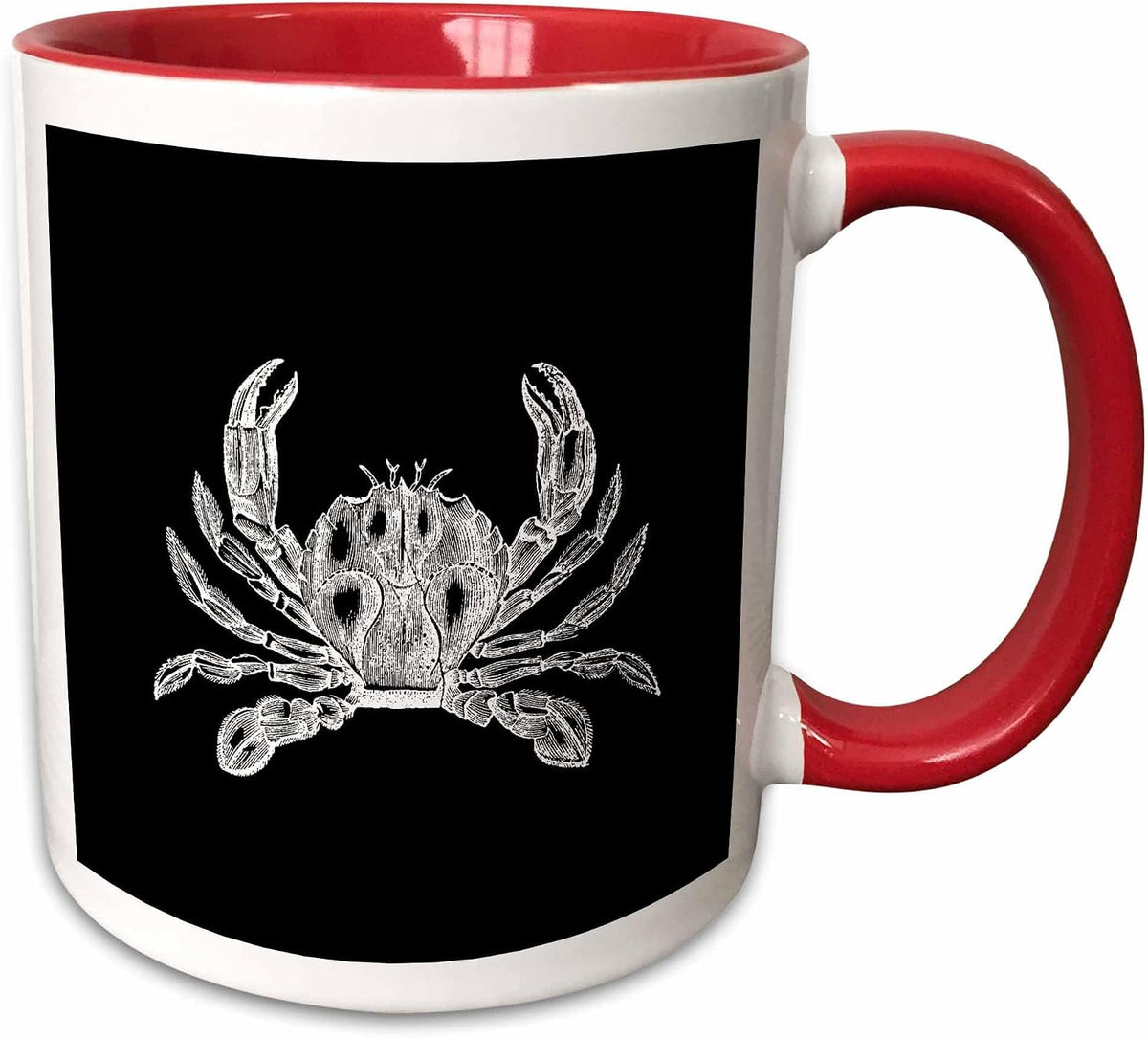Crab X-Ray-Like Scientific Drawing. B&W Ceramic Mug