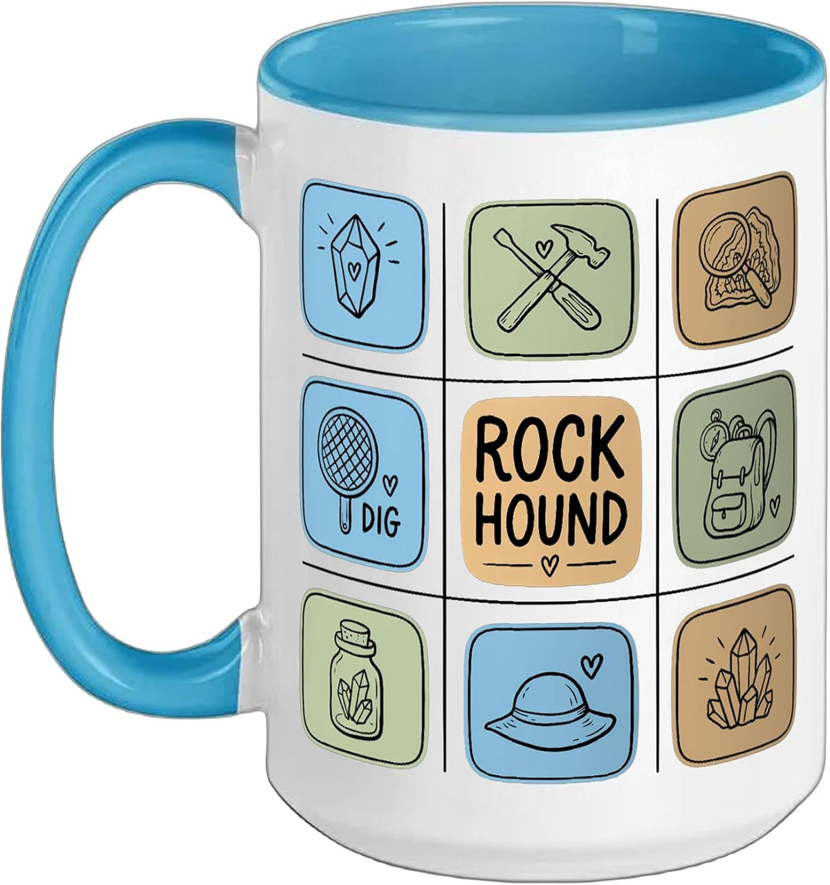 Rock Hounding Mineral Collecting Lapidary Geode Crystal Ceramic Mug