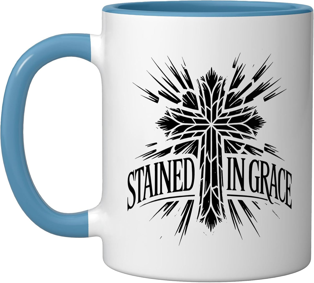 Methodist Christian Stained Glass Window Cross Faith Ceramic Mug