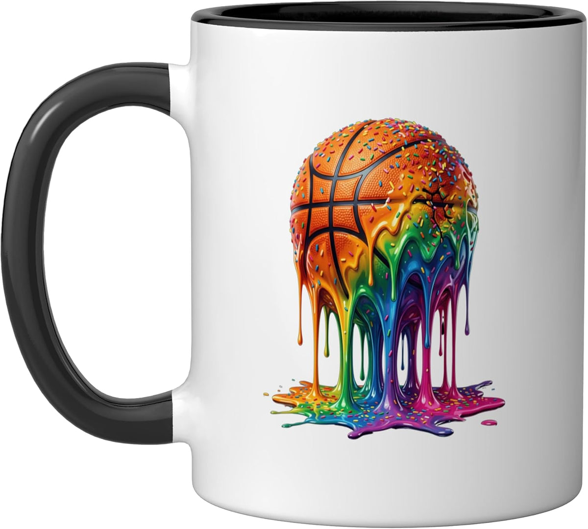 Basketball Drip Ice Cream Sprinkles Dripping Basketball Ceramic Mug