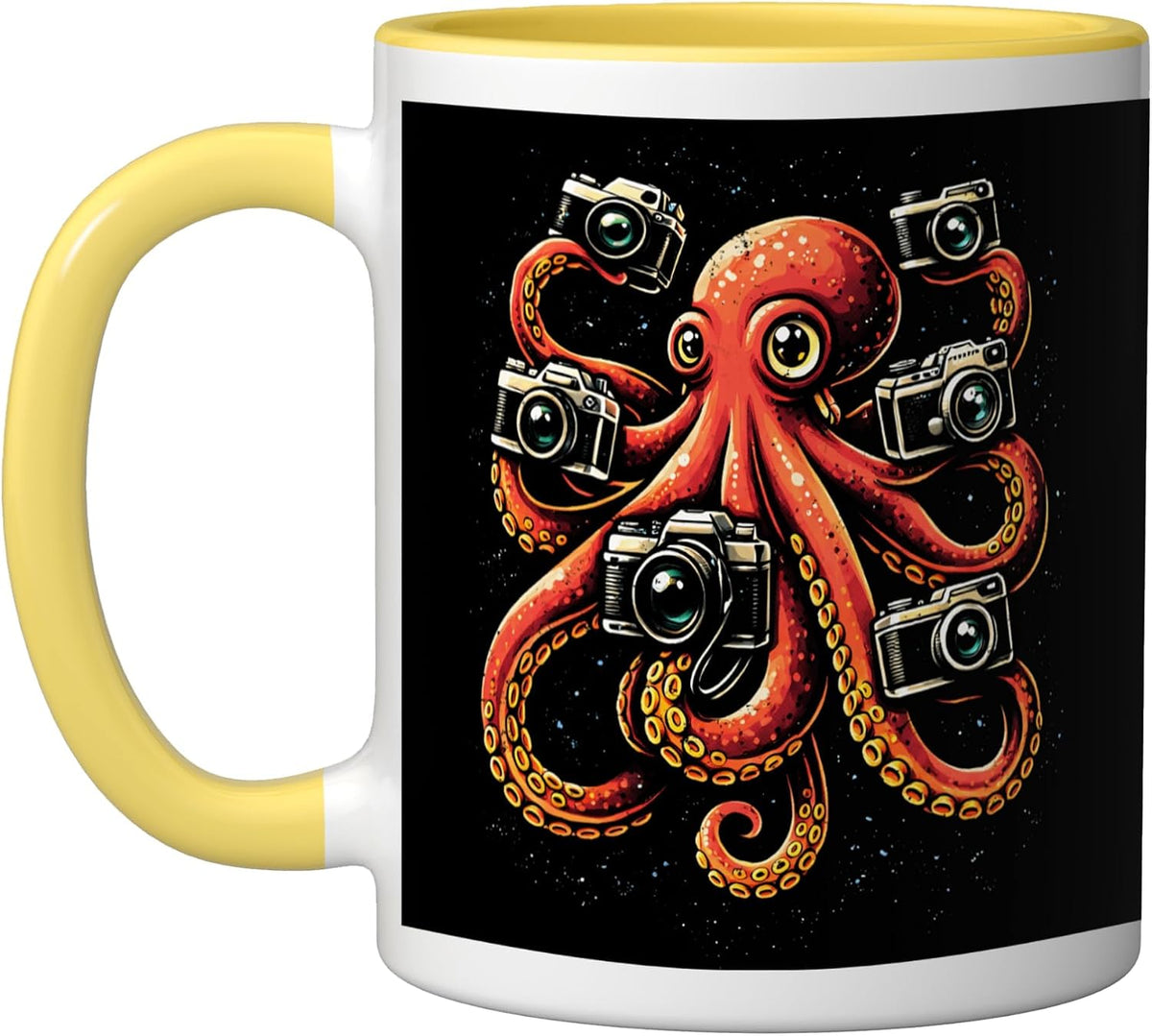 Photographer Octopus Camera Vintage Art Men Photography Ceramic Mug