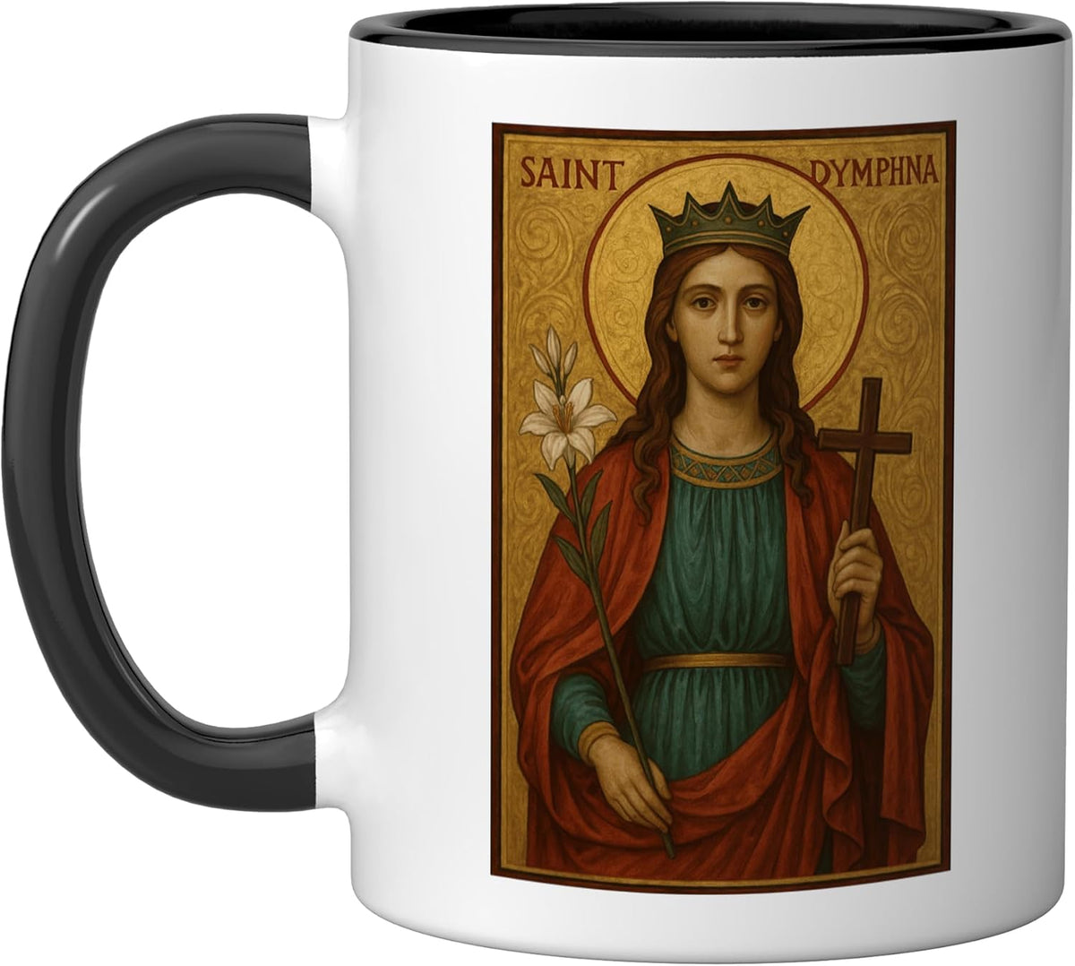 Roman Catholic Icon Of St Dymphna Ceramic Mug