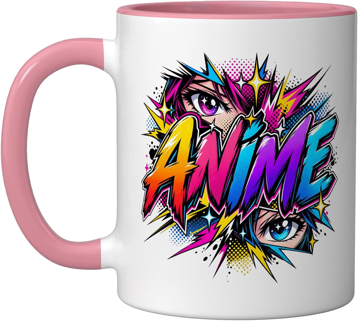 Colorful Anime Pop Art Comic Eyes Ceramic Mug