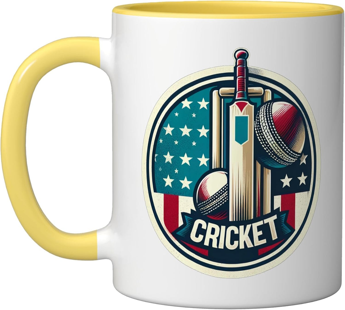Usa Cricket In American Flag Colors Red White And Blue Ceramic Mug