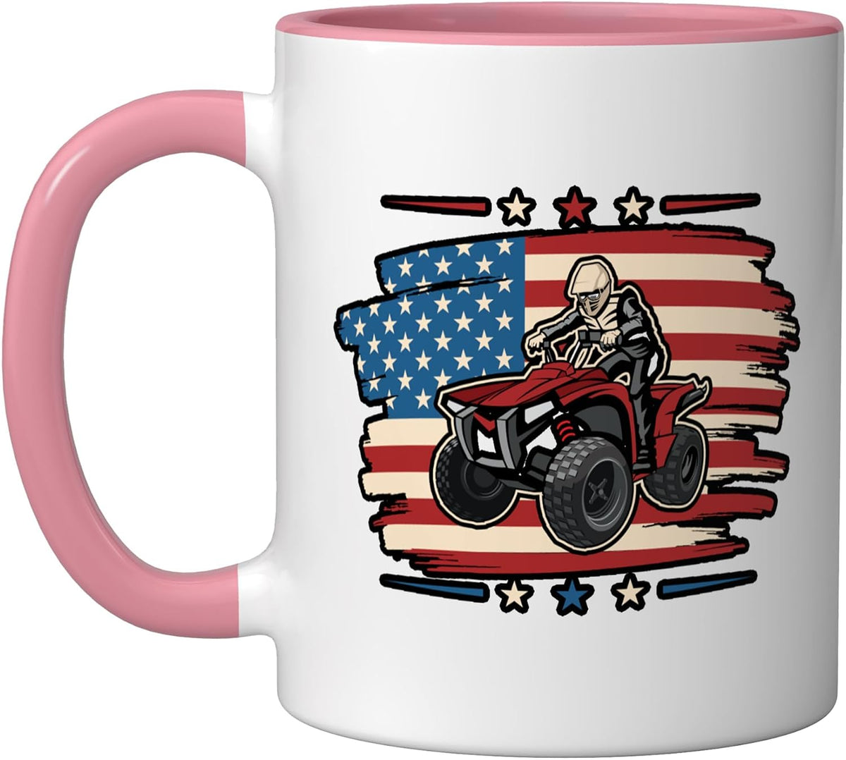 American Quad Driver Quad Bike 4 Wheeler Atv Ceramic Mug