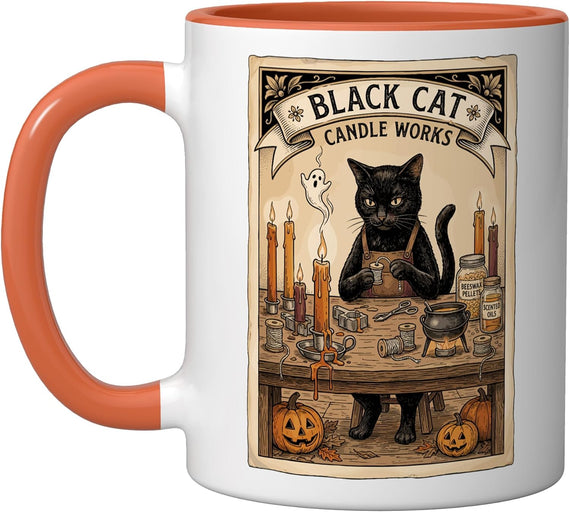 Black Cat Candle Works Halloween Candle Maker Ceramic Mug
