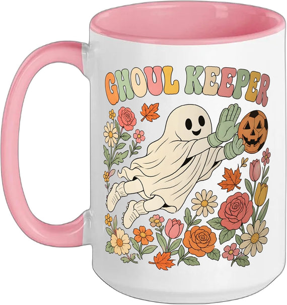Ghoul Keeper Halloween Soccer Goalie Ghost Ceramic Mug