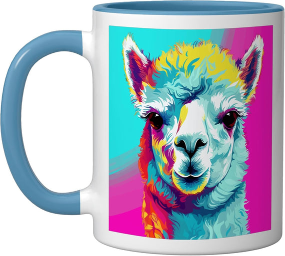 Pop Art Alpaca, Cute Alpaca And Llama Ceramic Mug