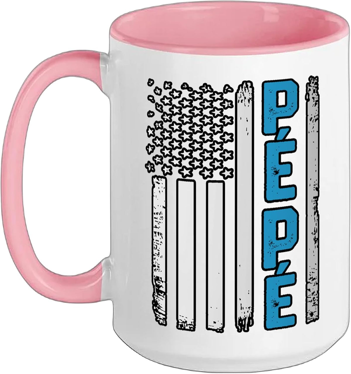PÉPÉ Vintage Distressed American Flag Fathers Day Grandpa Ceramic Mug