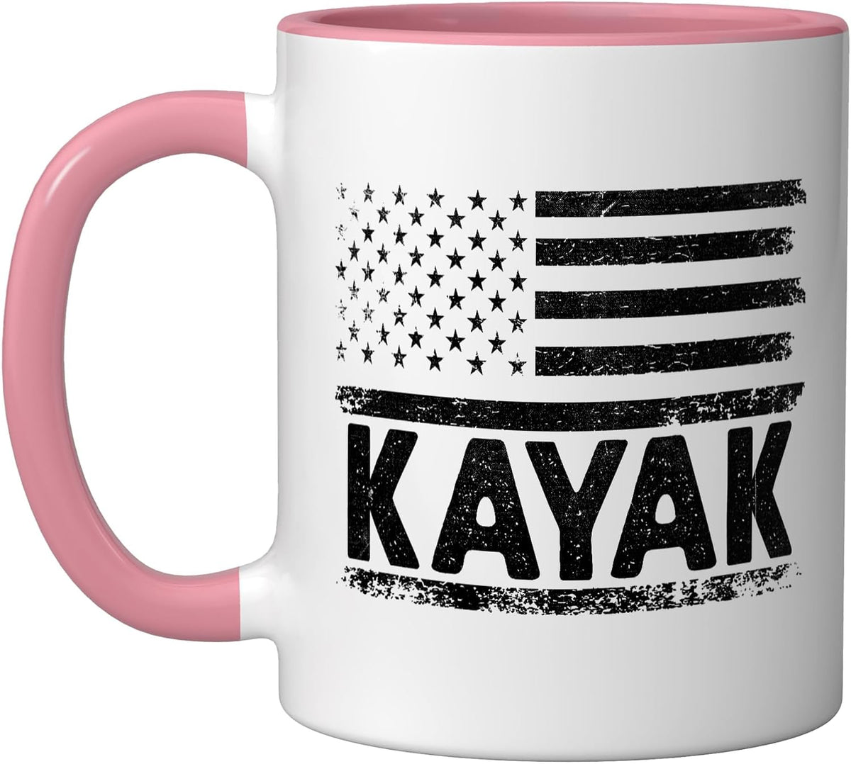 Kayak American Usa Flag Kayaking Kayaks Kayaker Paddling Ceramic Mug
