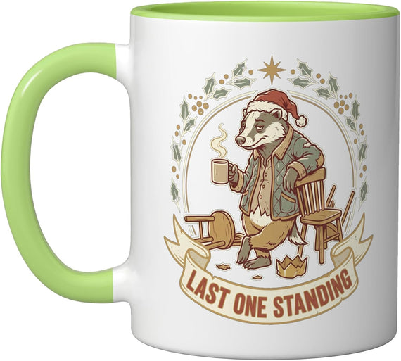 Last One Standing Badger Santa Christmas Ceramic Mug
