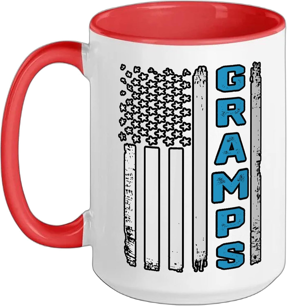 Gramps Vintage American Flag Fathers Day Grandpa Christmas Ceramic Mug