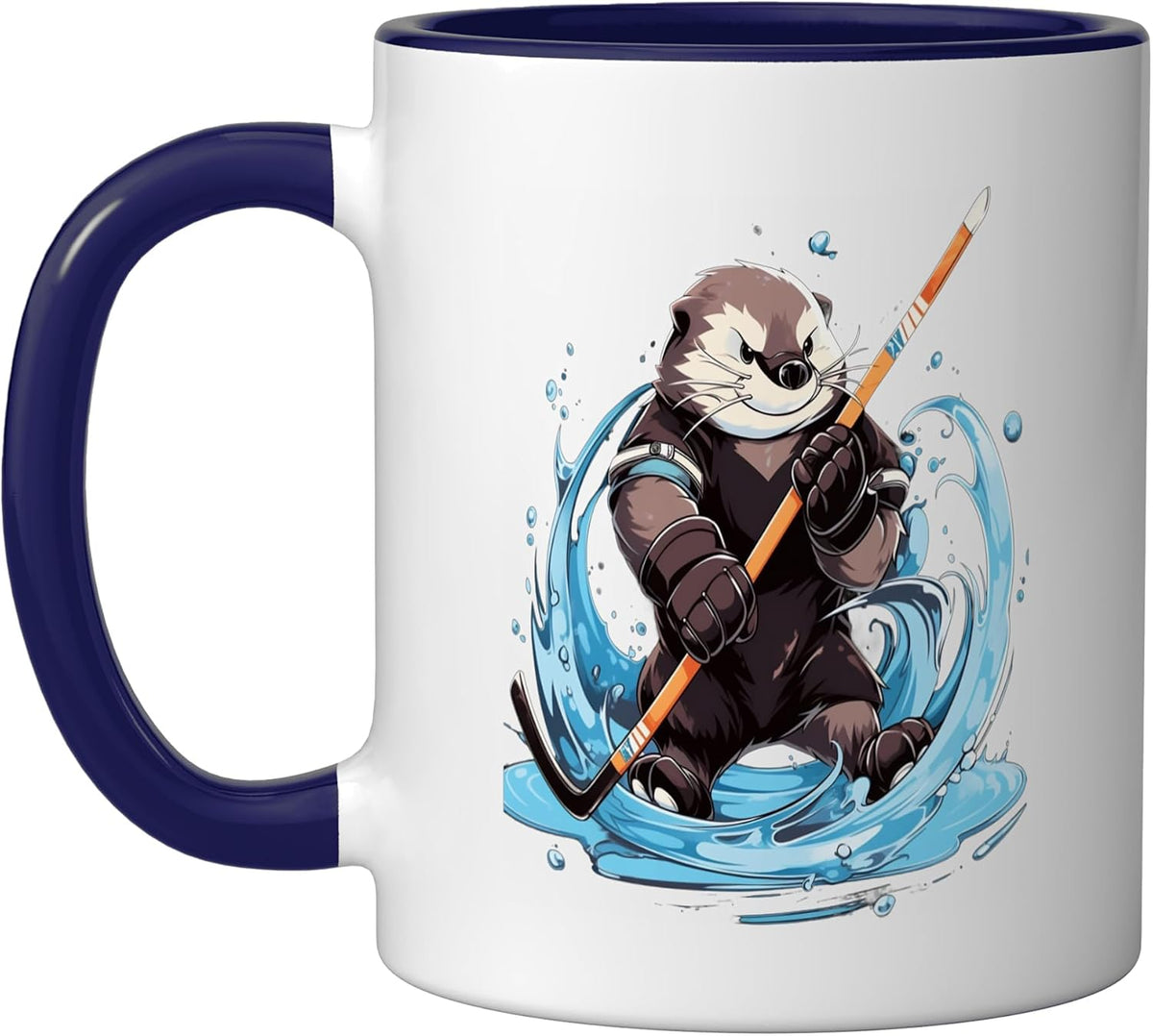 Otter Ice Hockey Player Hockey Stick Goalkeeper Ceramic Mug