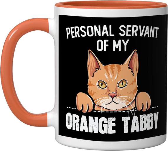Funny Tabby Cat Gift Personal Servant Of My Orange Tabby Ceramic Mug