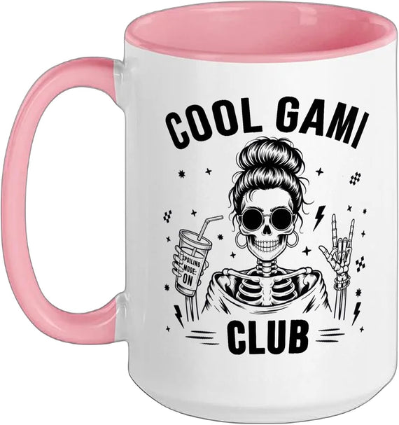 Cool Gami Skull Rocker Grandma Halloween Ceramic Mug