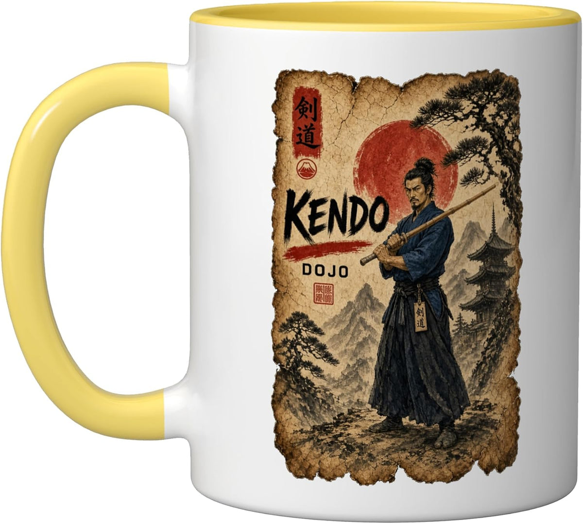 Kendo Beginners/Japanese Ink Art/Calligraphy Art Design Ceramic Mug