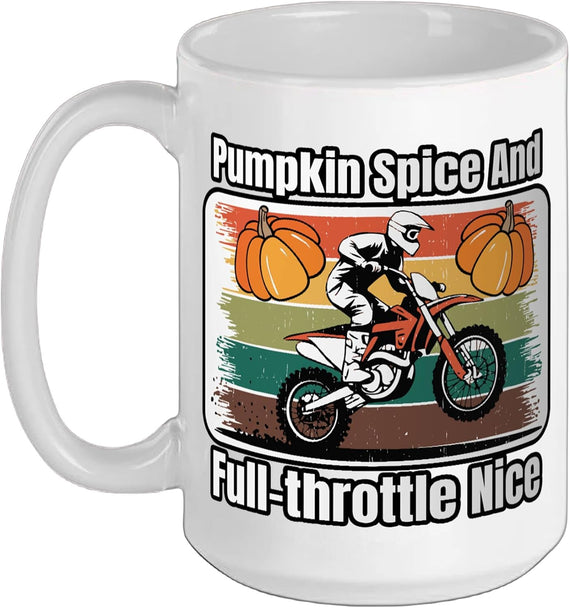 Pumpkin Spice Motocross Dirt Bike Offroad Biking Halloween Ceramic Mug