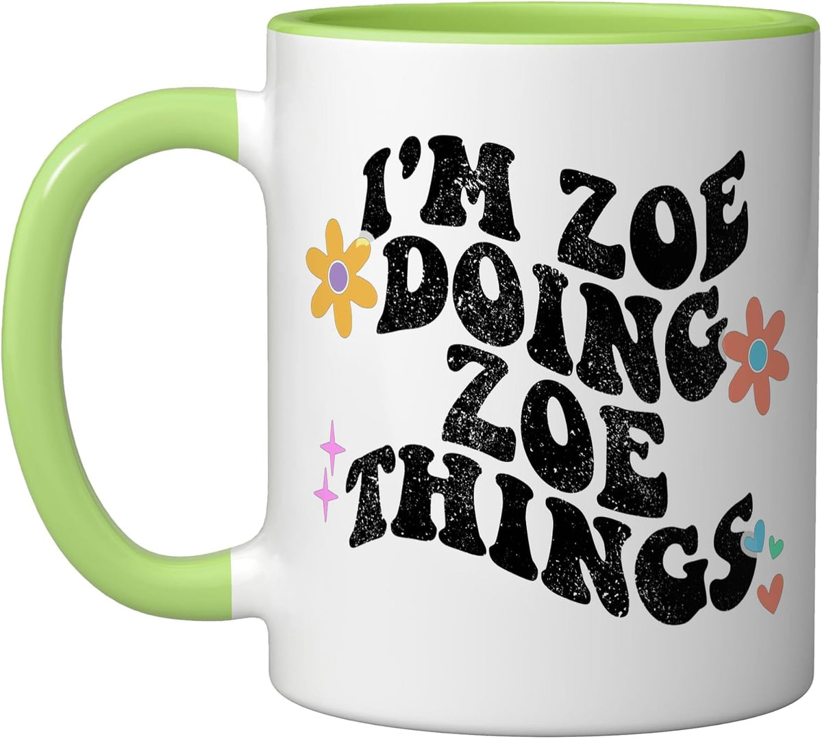 Retro Groovy Im Zoe Doing Zoe Things Funny Mother's Day Ceramic Mug