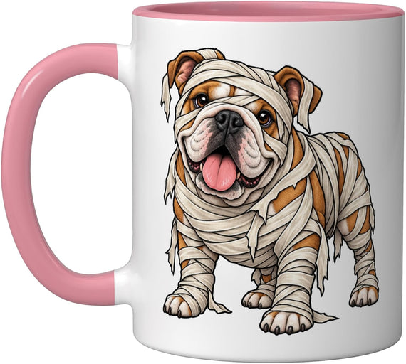 English Bulldog Dog Mummy Halloween Ceramic Mug