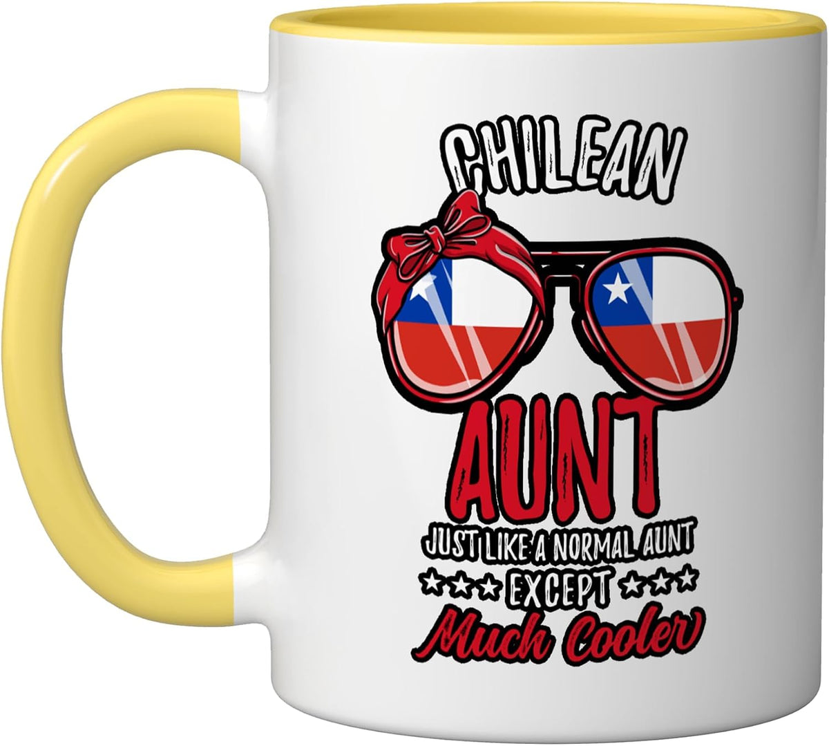 Cool Chilean Aunt Sunglasses Chilean Family Christmas Ceramic Mug