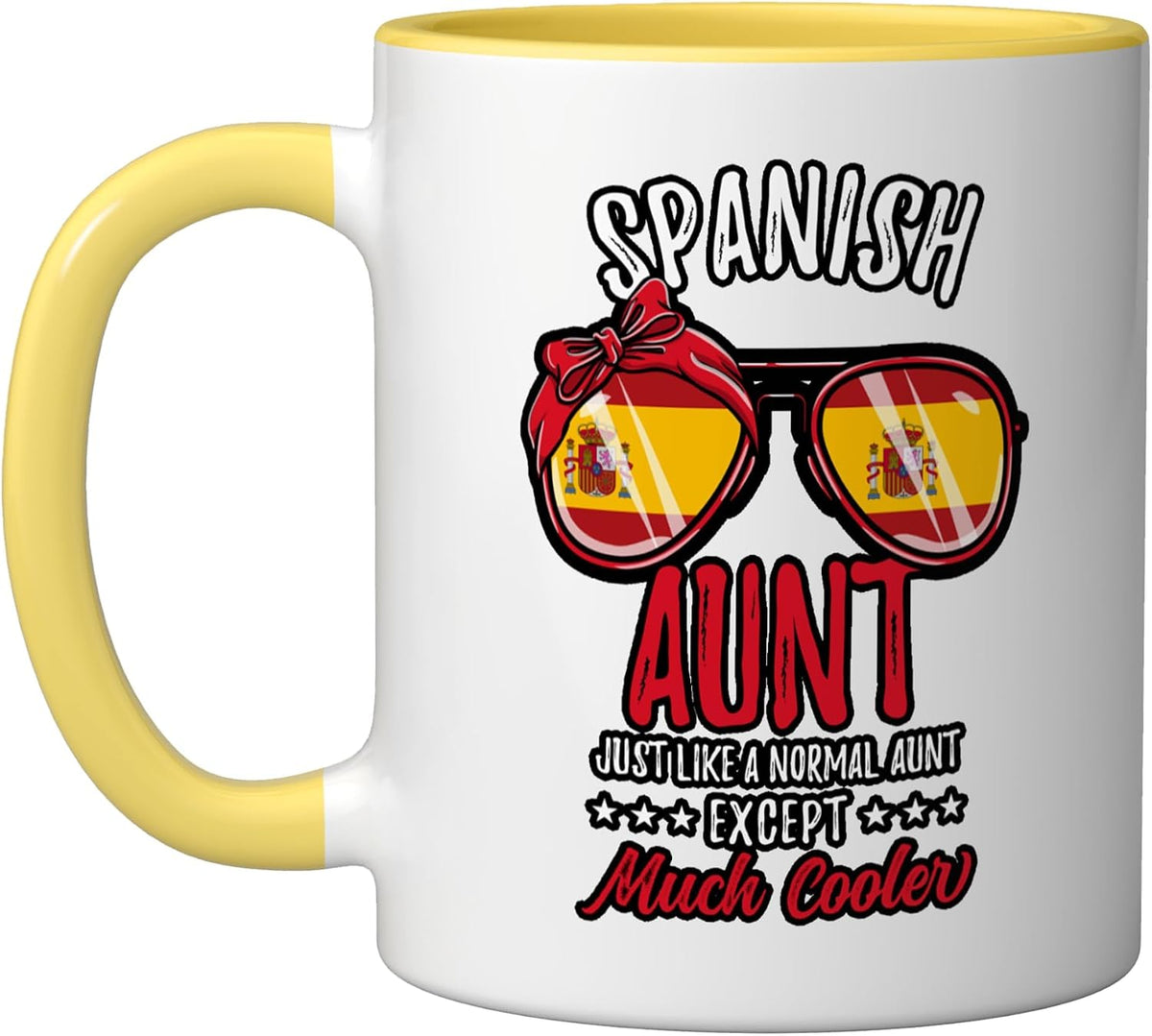 Cool Spanish Aunt Sunglasses Spanish Family Christmas Ceramic Mug
