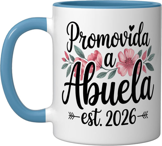 Promovida A Abuela Est 2026 Floral New Grandma Ceramic Mug