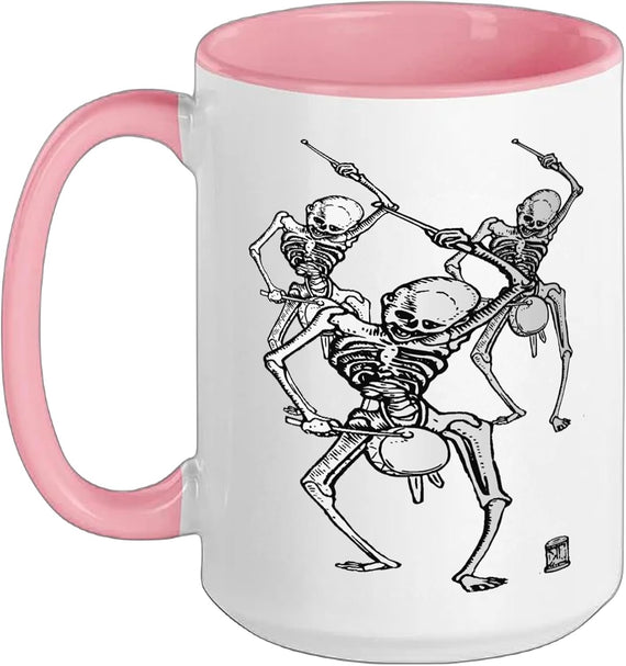 Dance of Death Drummer Macabre Skeleton Skull Halloween Art Mug
