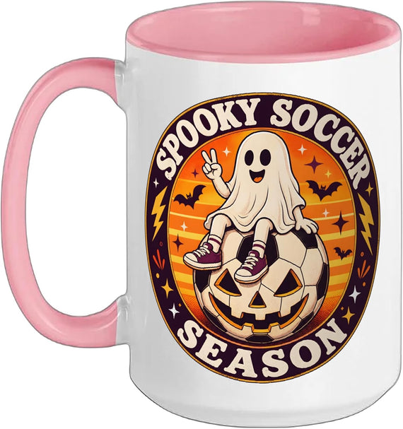 Spooky Soccer Season Halloween Soccer Mom Ghost Retro Ceramic Mug