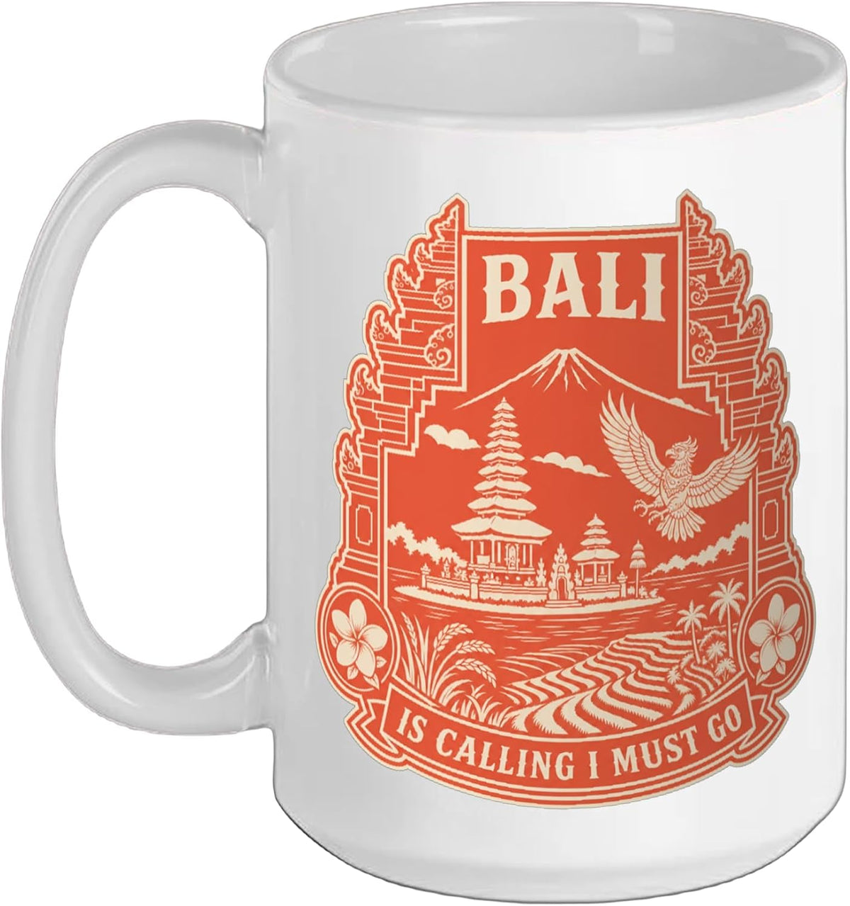 Bali Is Calling And I Must Go Retro Travel Ceramic Mug