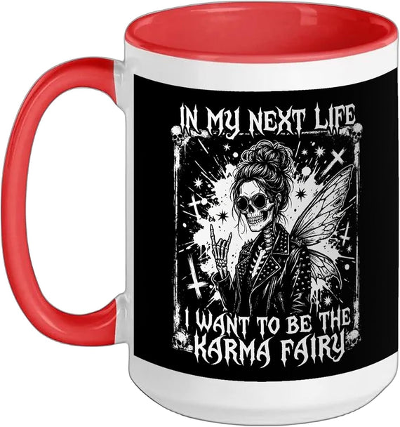Karma Fairy Skeleton Rock Hand Grunge Edgy Alternative Ceramic Mug