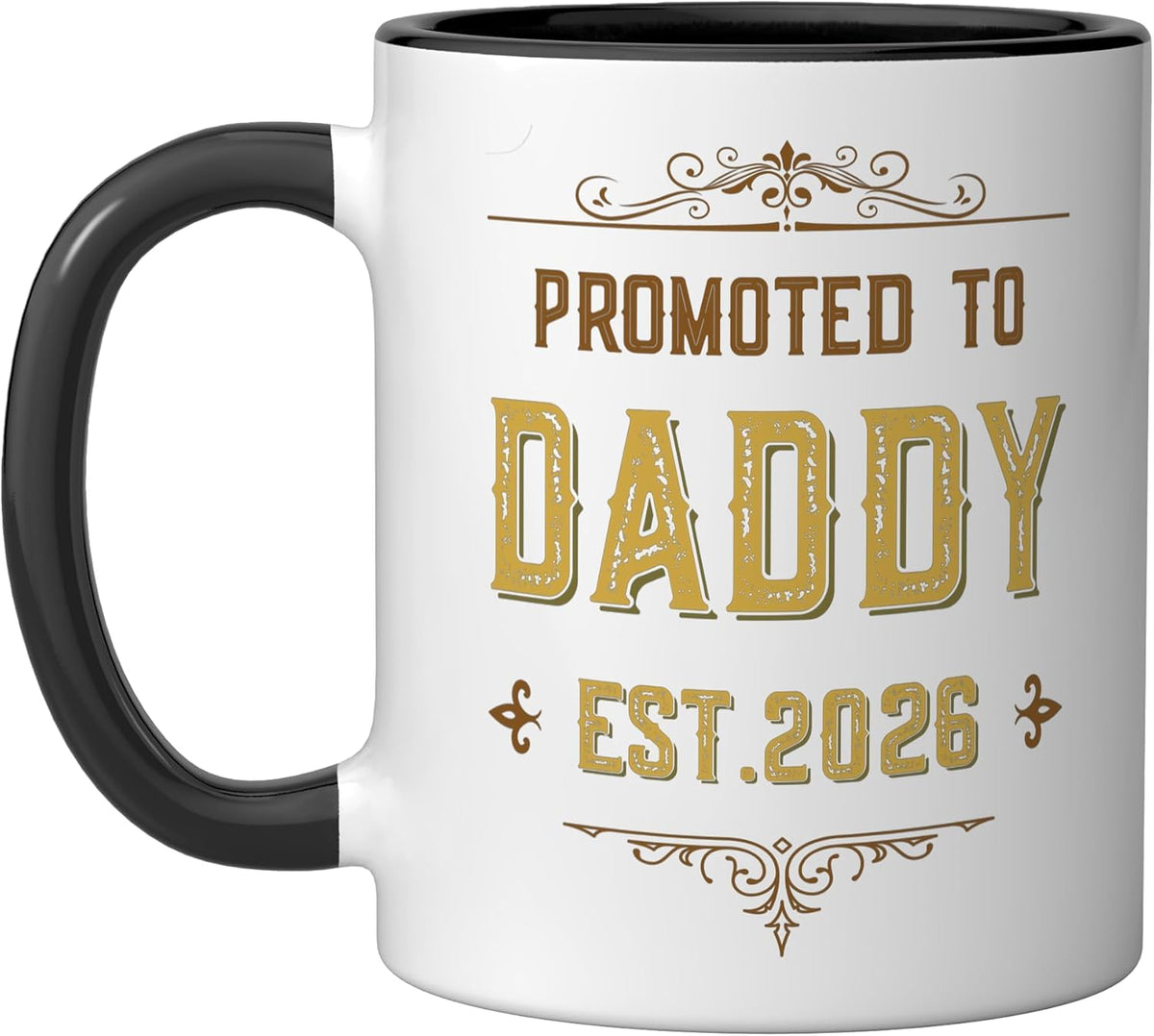 Promoted To Daddy 2026 Shirt Retro New Dad 26 Papa Father Ceramic Mug