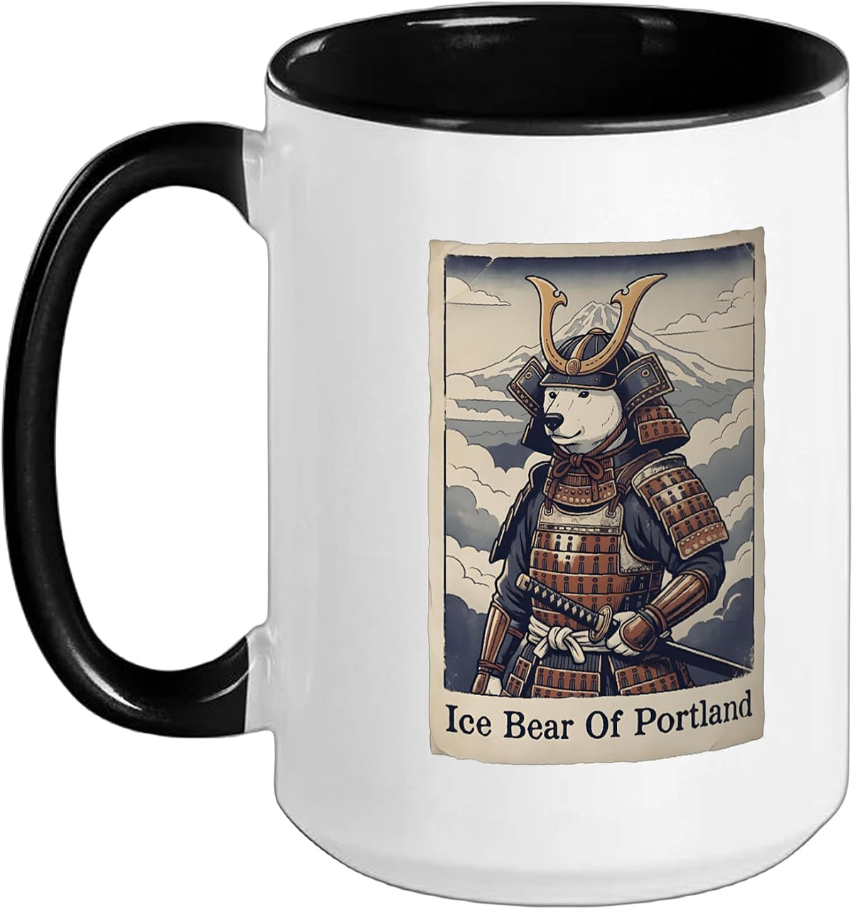 Japanese Art Ukiyo-E Portland Polar Bear Ceramic Mug