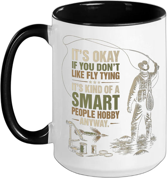 Funny Fly Fishing Men Fly Rod Fishing Trout Fly Casting Ceramic Mug