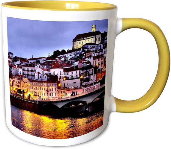 Portugal, Coimbra. Old Mondego River Bridge Ceramic Mug