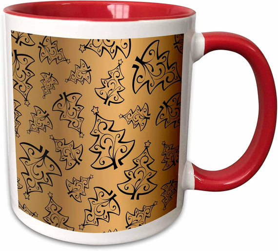 Contemporary Image of Gold Christmas Ceramic Mug
