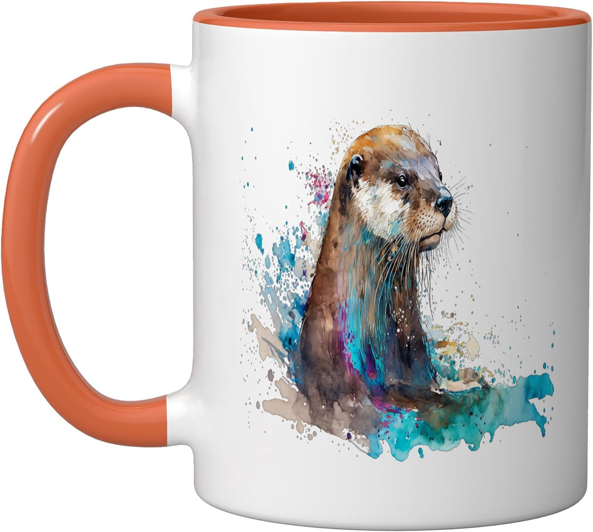 Beautiful Watercolor Otter Portrait Ceramic Mug