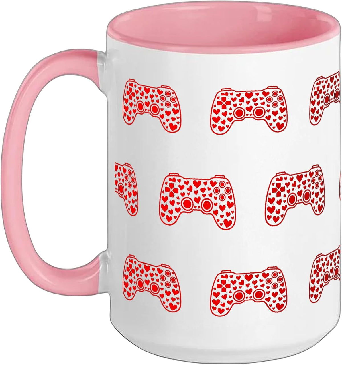 Valentines Day Heart Video-Game Controller Gamer Couple Ceramic Mug