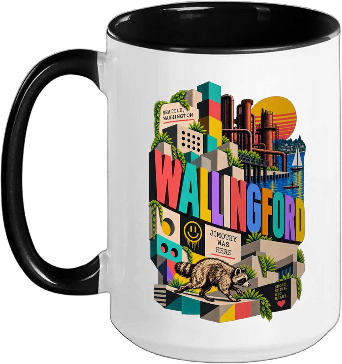 Wallingford Seattle Raccoon Gas Works Park Pnw Ceramic Mug